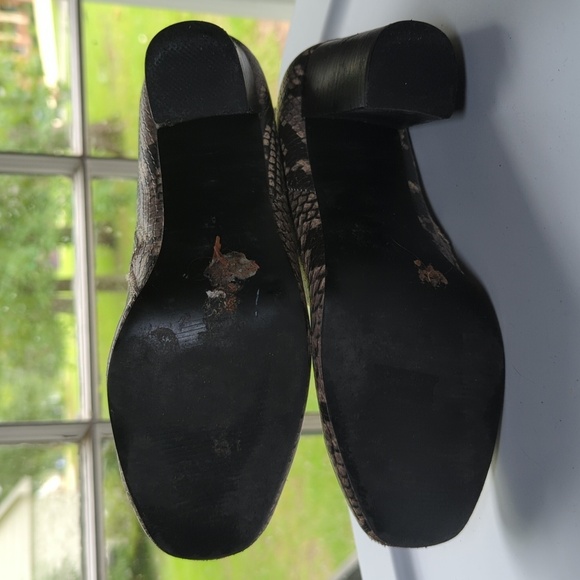 Steve Madden Snakeskin Print Ankle Boot 3.5" Block Heel Bootie Size 7.5 - Picture 6 of 6